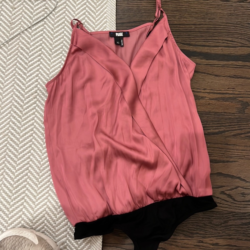 Pink silk bodysuit